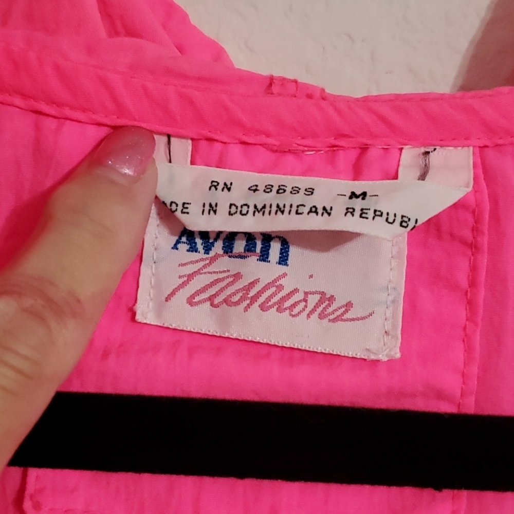 AVON FASHIONS Neon pink windbreaker jog running M - Picture 8 of 10